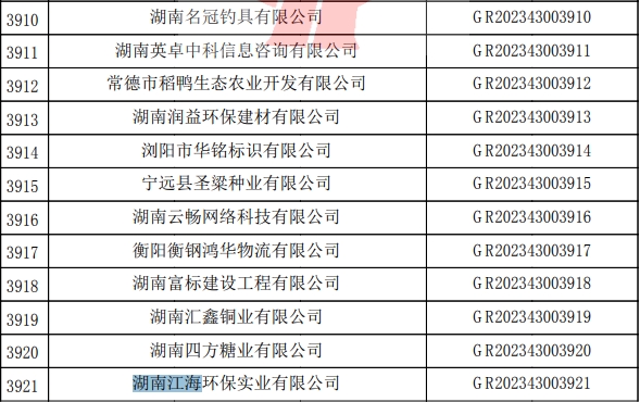 2023年湖南江海，“高新技術企業”復審順利通過！